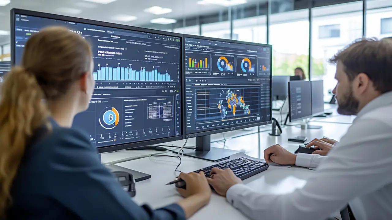Business intelligence team building a reliable single source of truth in a modern office