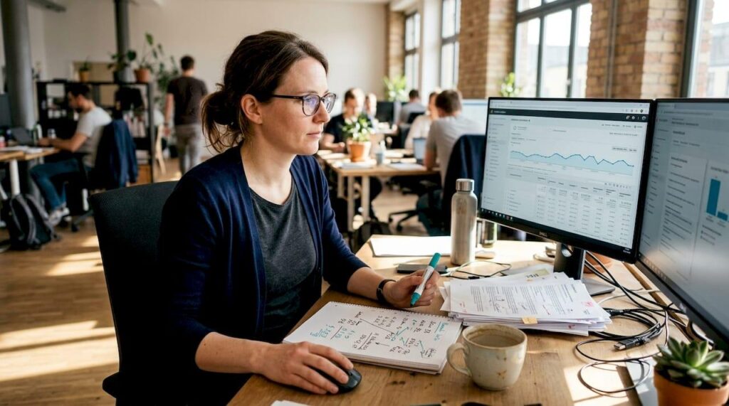 Data analyst reviewing ga4 event level data in a bigquery data warehouse