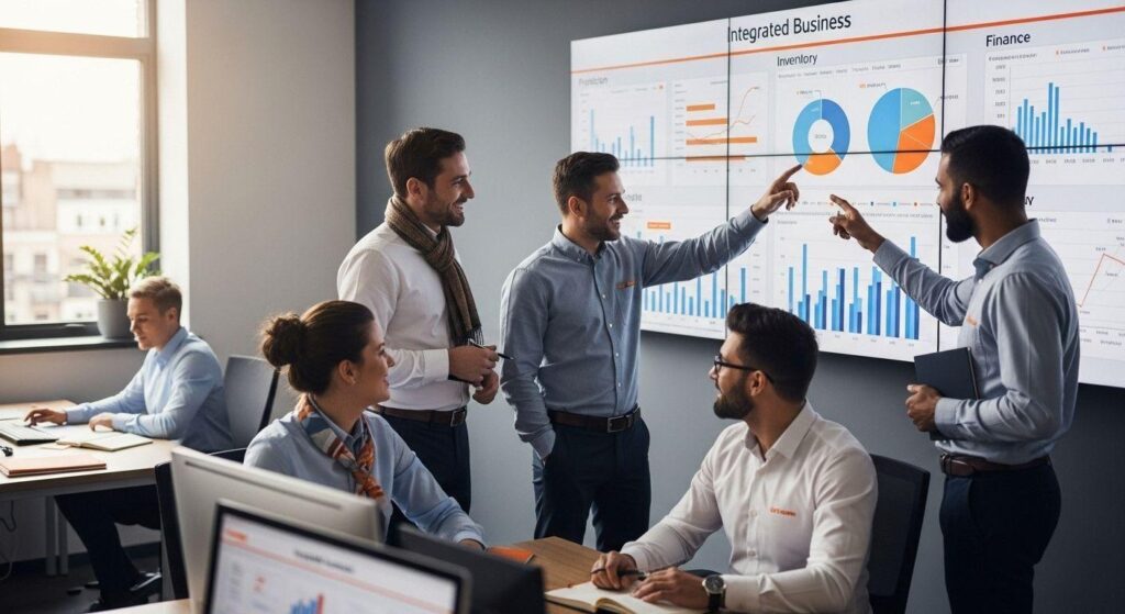 Data analysts reconciling kpi metrics across finance sales and operations systems