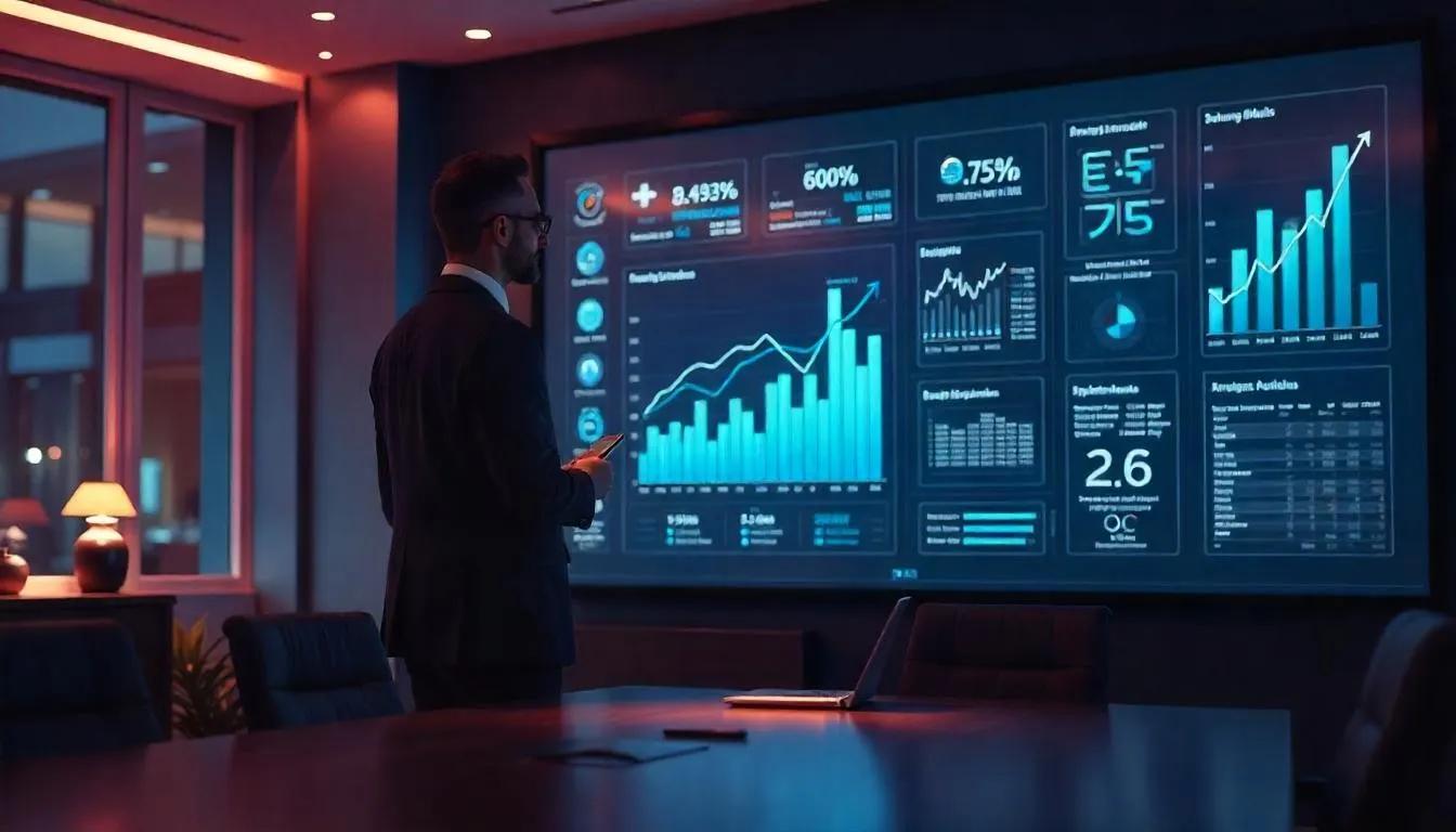 Data analytics roi dashboard showing business performance and revenue insights