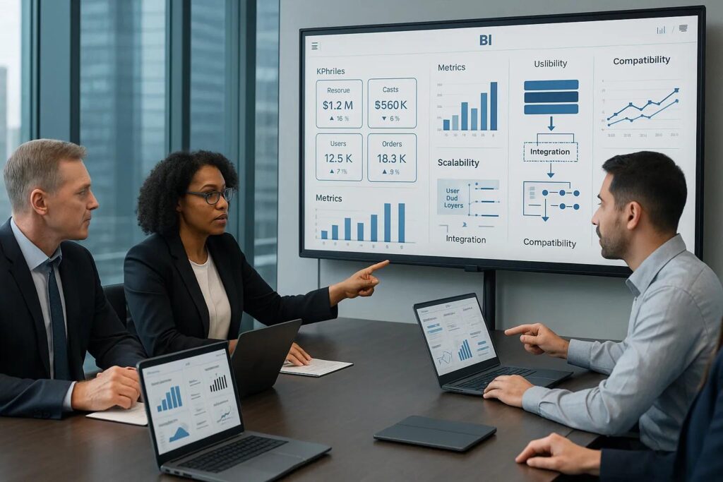 Executives evaluating business intelligence investment and platform options