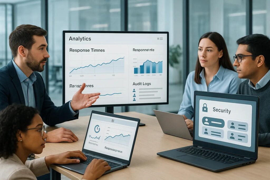 It team evaluating security governance and vendor risks for a bi platform