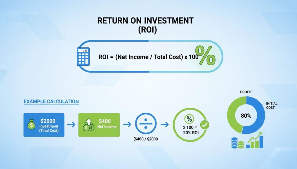 Roi calculation formula for data analytics projects with costs and benefits