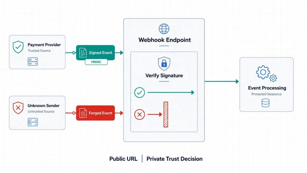 Api webhook authentication and duplicate event processing