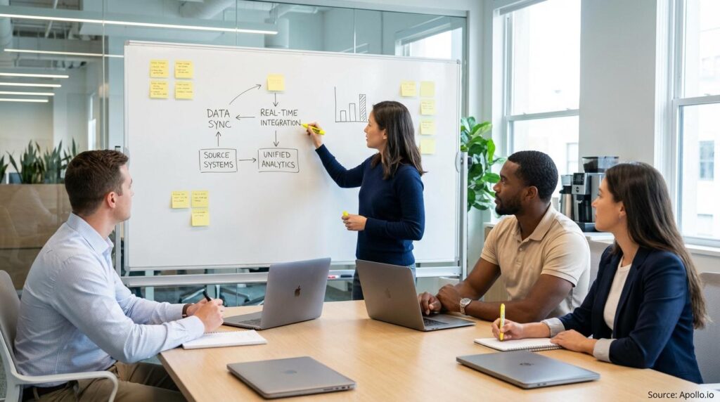 Accounting and data teams mapping and synchronizing financial data between systems