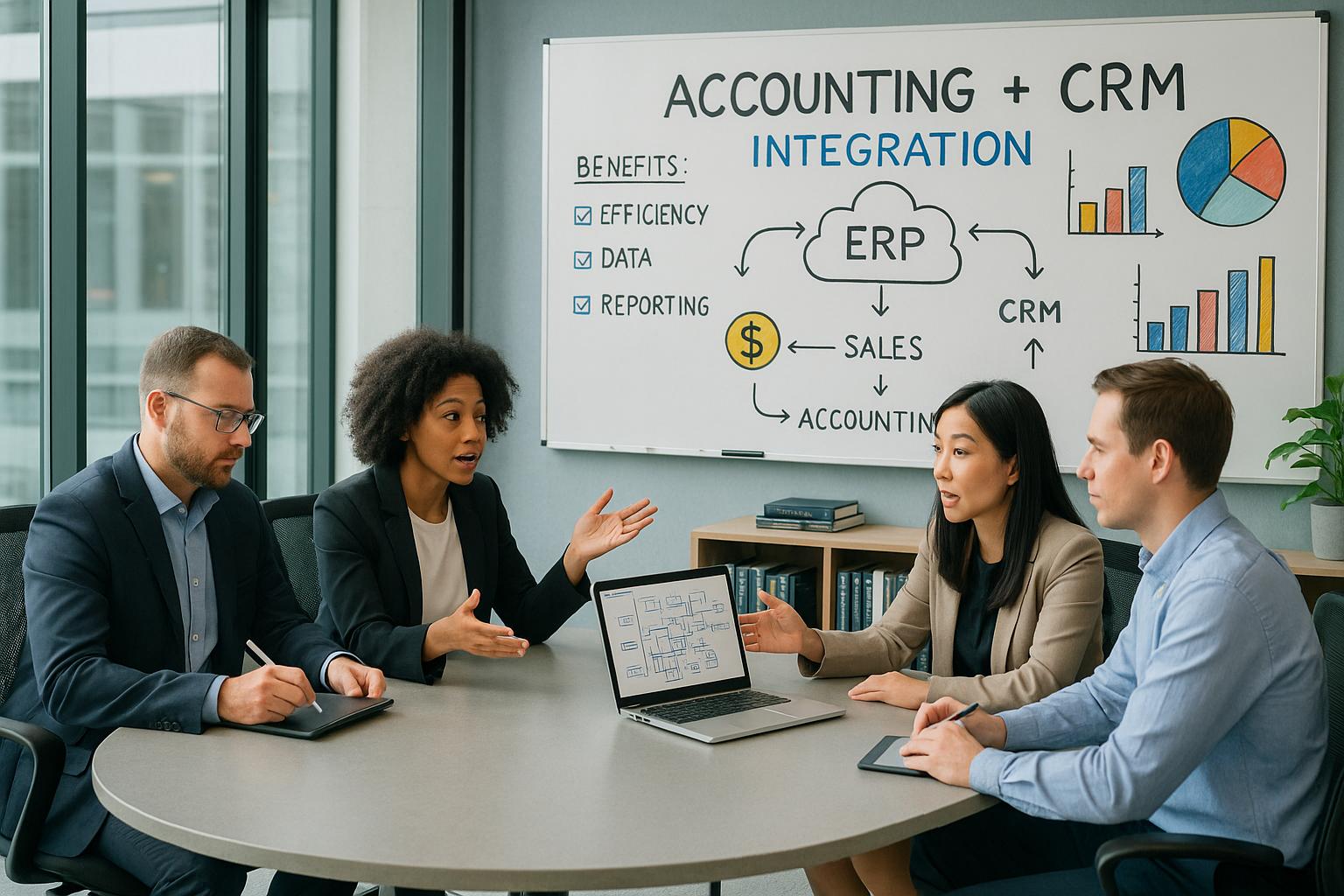 Accounting firm team planning xero api integration with business software