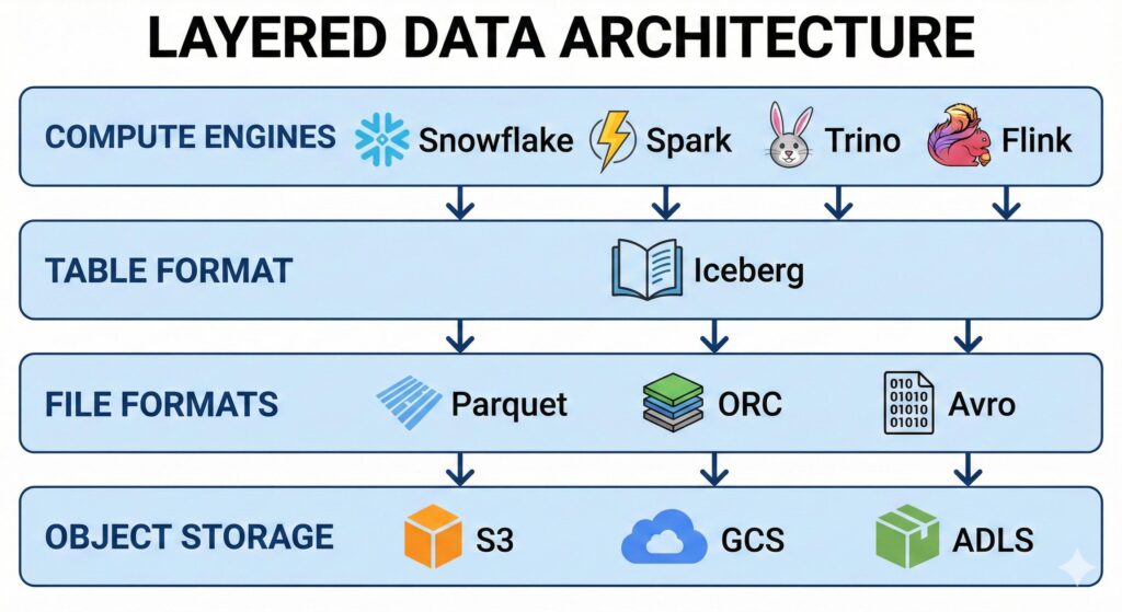 Apache iceberg table format managing parquet data files in cloud object storage