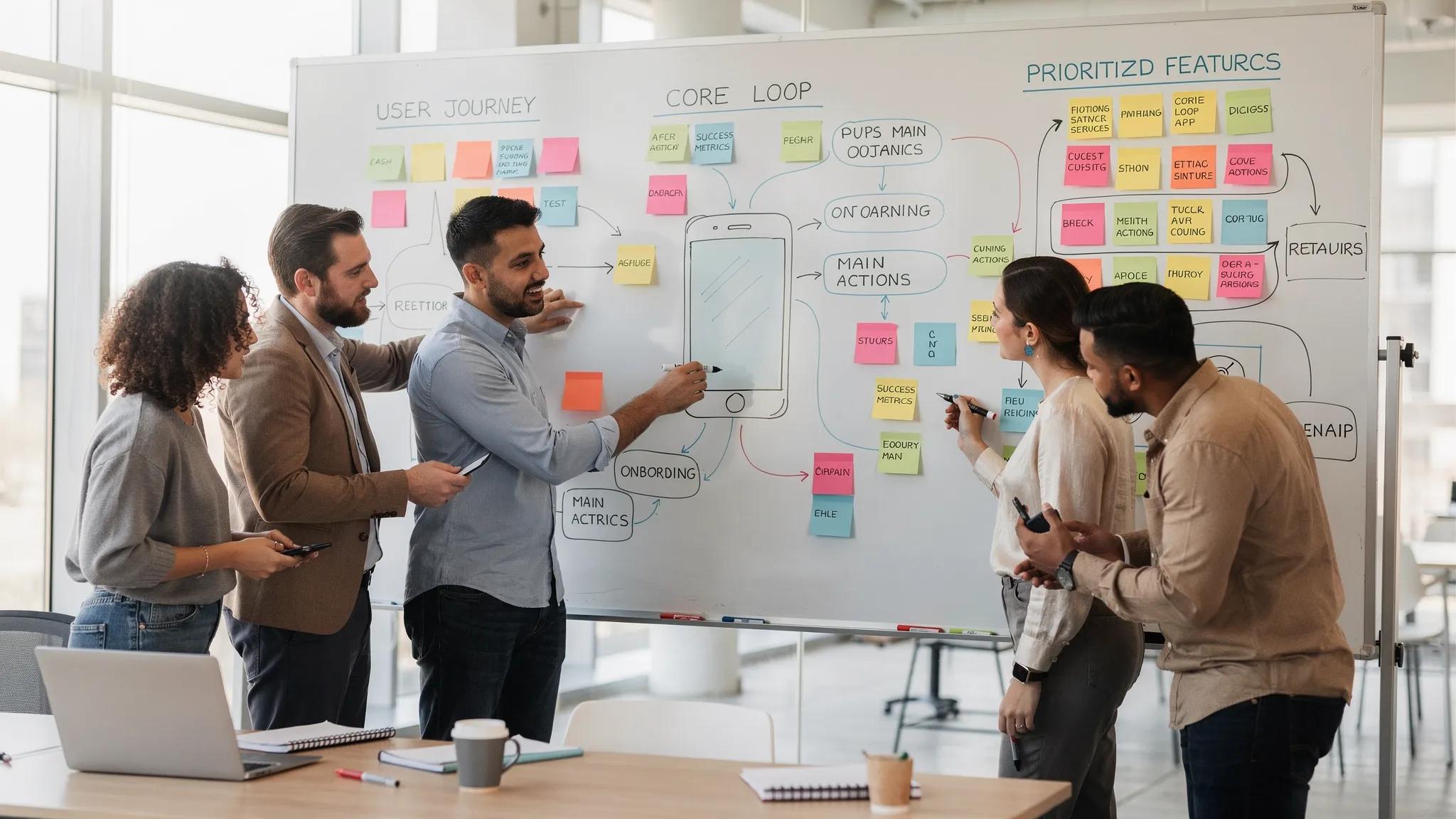 B2b saas product team planning mvp development and first release scope