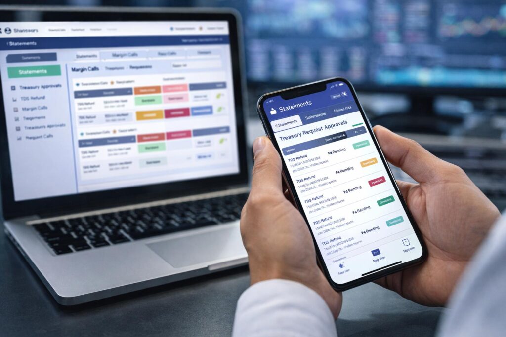 B2b mobile app notification alerting a customer about an approval request