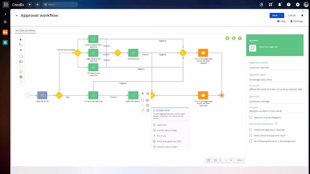 Business approval workflow automation reducing manual handoffs and approval delays