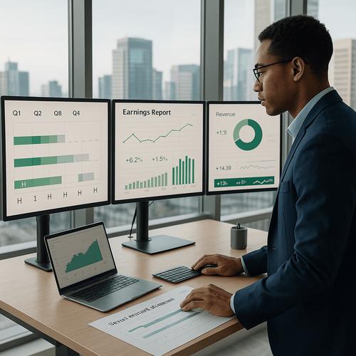Business executive reviewing key performance indicators and revenue metrics