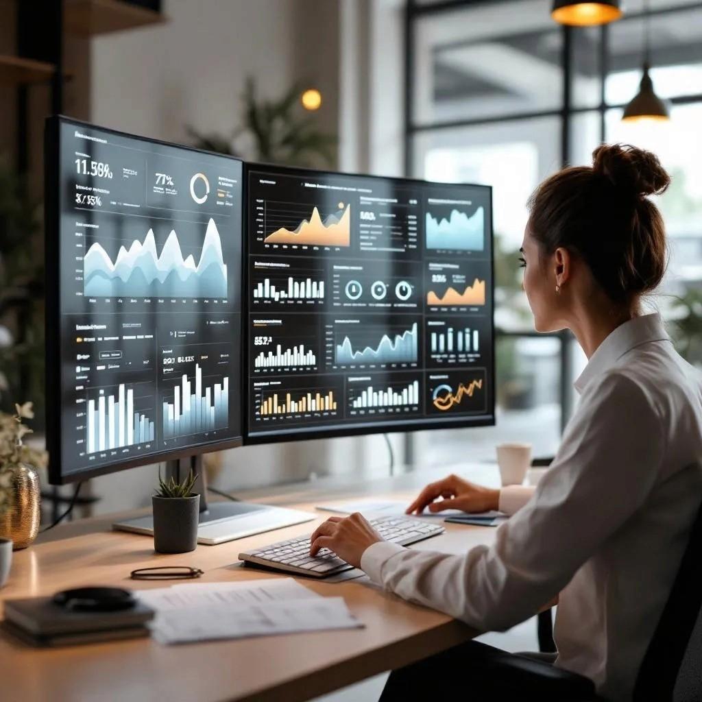 Business intelligence analyst validating dashboards after data recovery