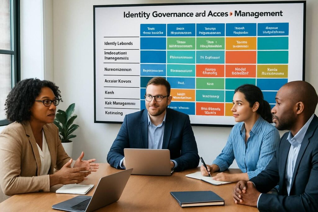 Business team defining customer portal account hierarchy user roles and permissions