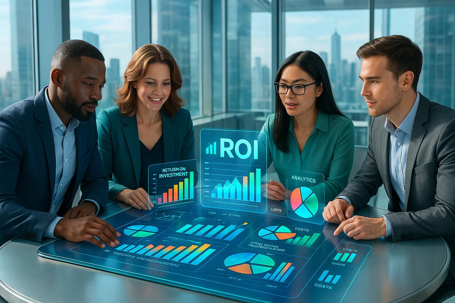 Business team evaluating workflow automation roi and time savings