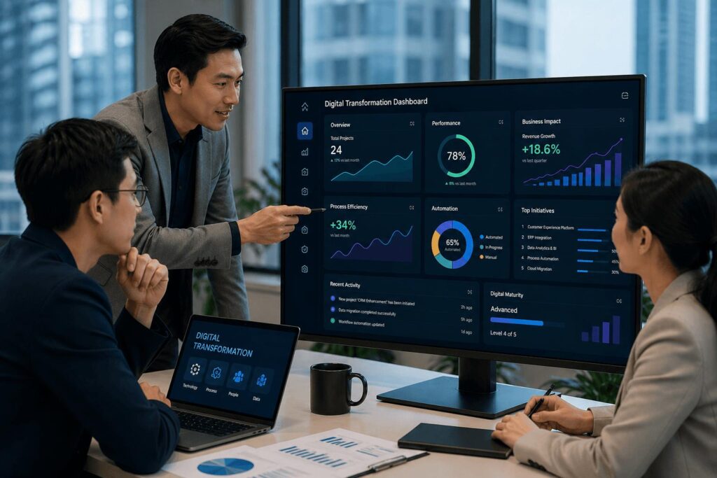 Business team monitoring quickbooks field service integration performance and exceptions