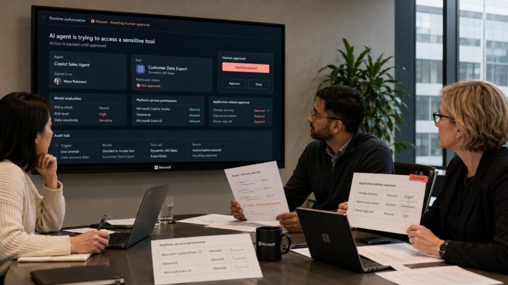 Business team reviewing and approving an automated excel to word report