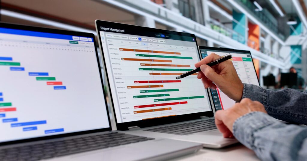Custom software project estimate versus actual effort across delivery milestones
