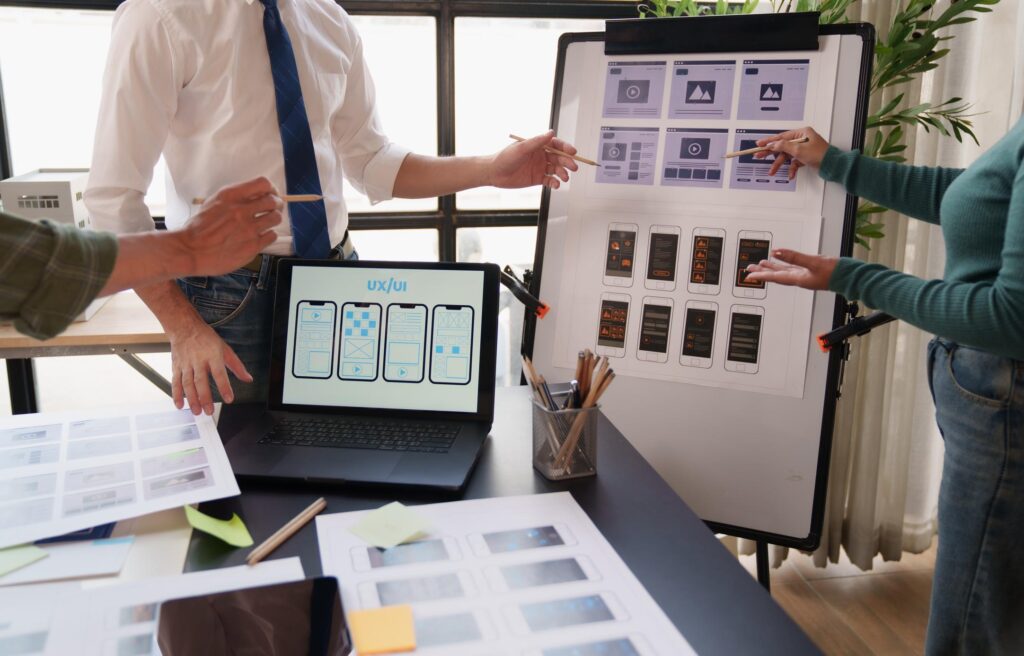 Custom software wireframes and prototype review before development starts
