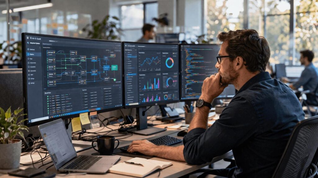 Data engineer building and monitoring a custom etl data pipeline