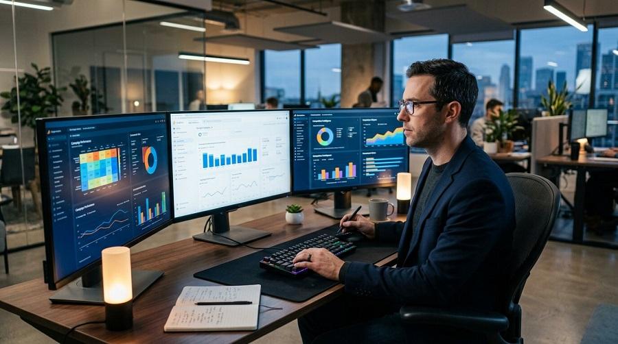 Data engineer managing business intelligence data sources and reporting connections