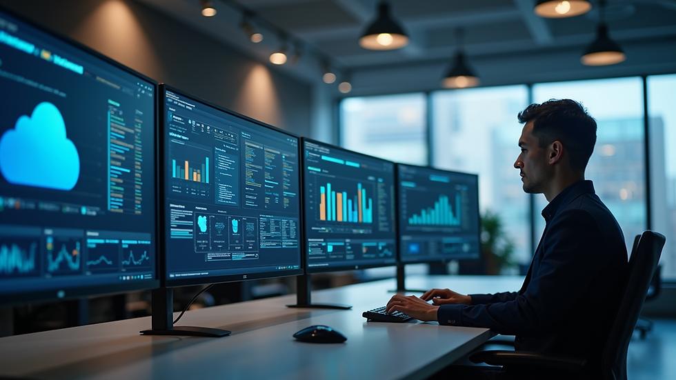 Data engineer monitoring analytics performance, query latency and infrastructure metrics