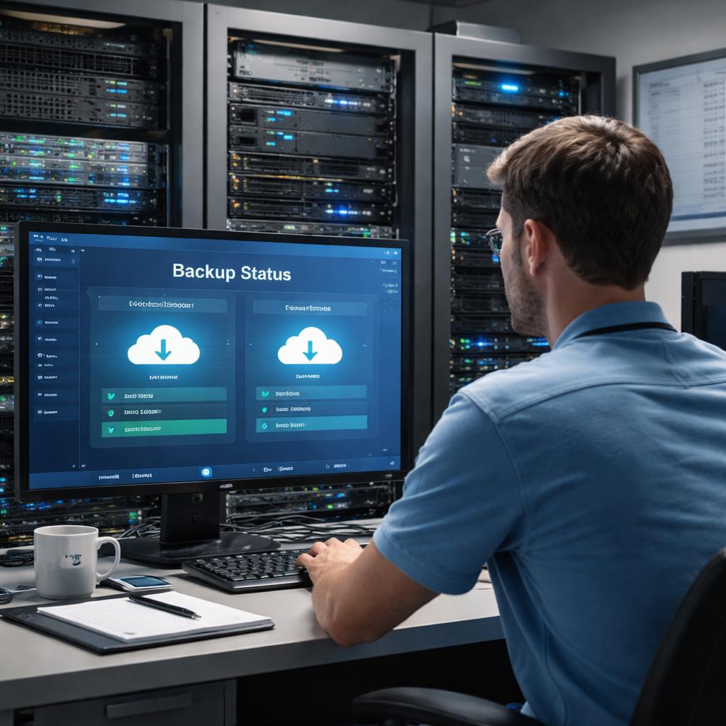 Data engineer monitoring database recovery and backup operations