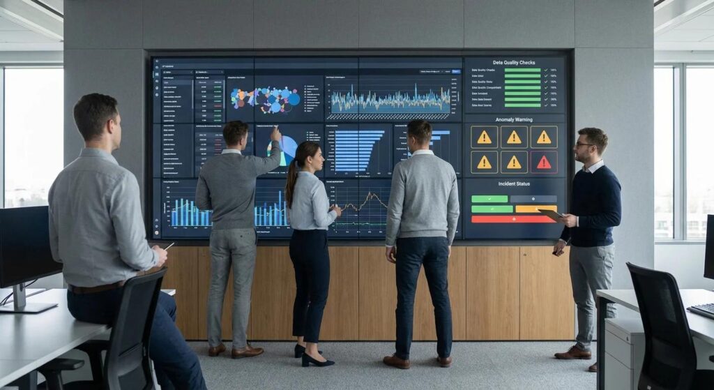 Data pipeline freshness monitoring across source ingestion transformation and bi layers