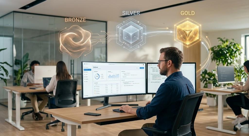 Data transformation and modeling from mirrored source data into business ready analytics tables