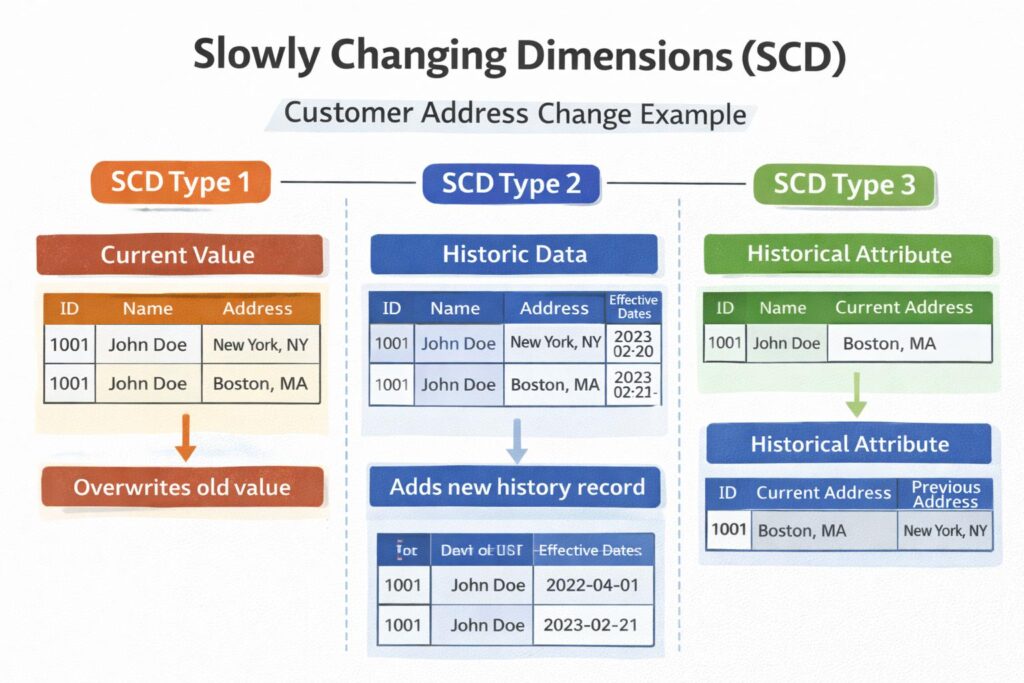 Data warehouse historical dimensions and reconciliation validation