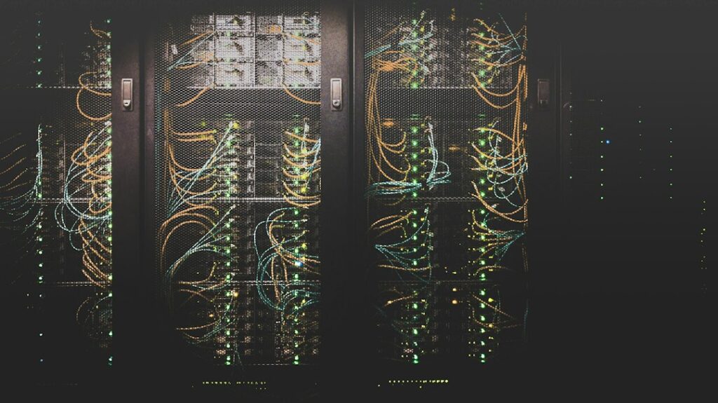 Database servers in a secure data center representing enterprise data architecture, identity management, and storage.