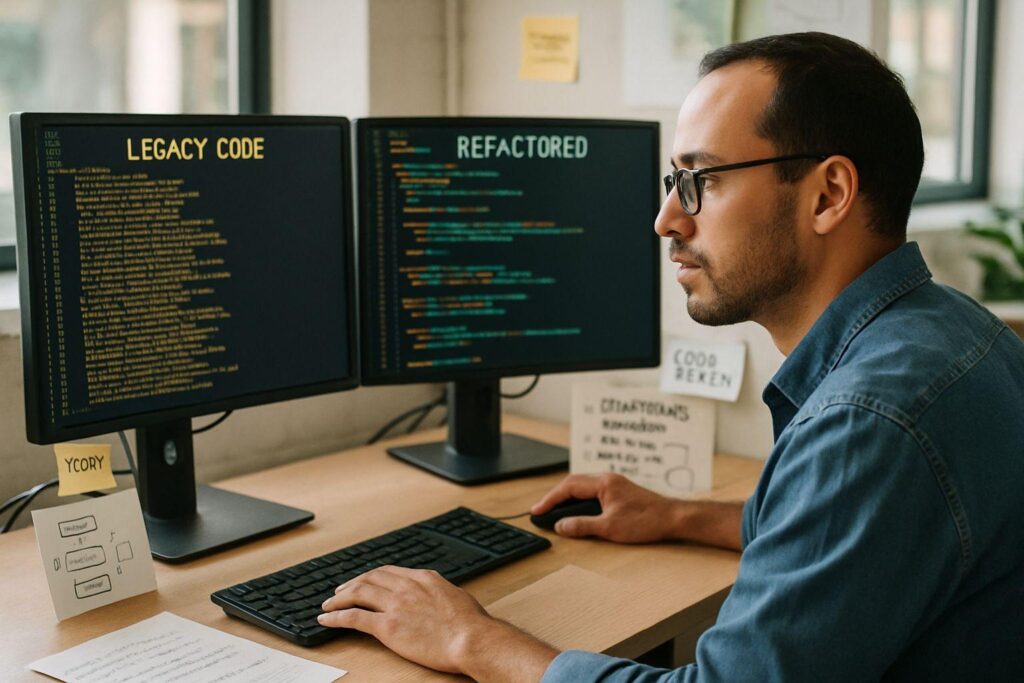 Developers refactoring and incrementally modernizing a legacy application