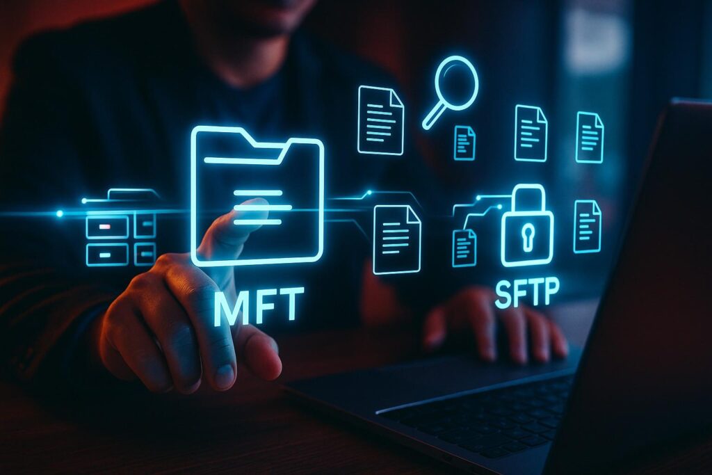 File based integration using secure file transfers for bulk business data
