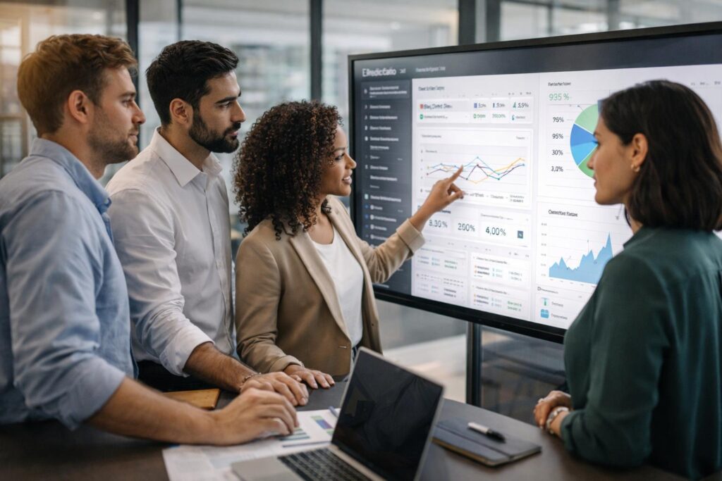 Marketing analytics team integrating advertising web analytics and crm data