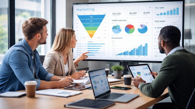 Marketing analytics team reconciling advertising conversions crm leads and revenue attribution