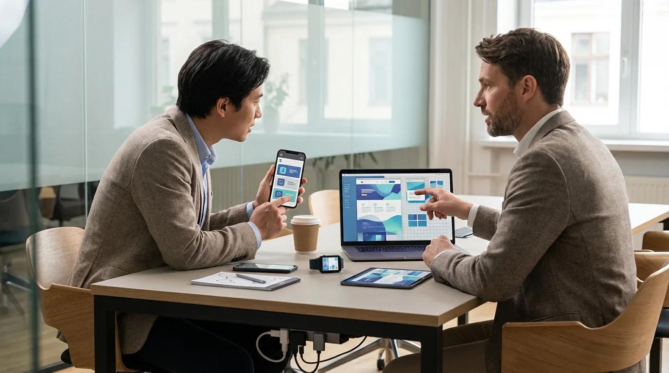 Mobile app vs web app comparison for business application development