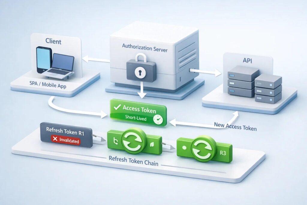 Oauth access token refresh token rotation and secure token management