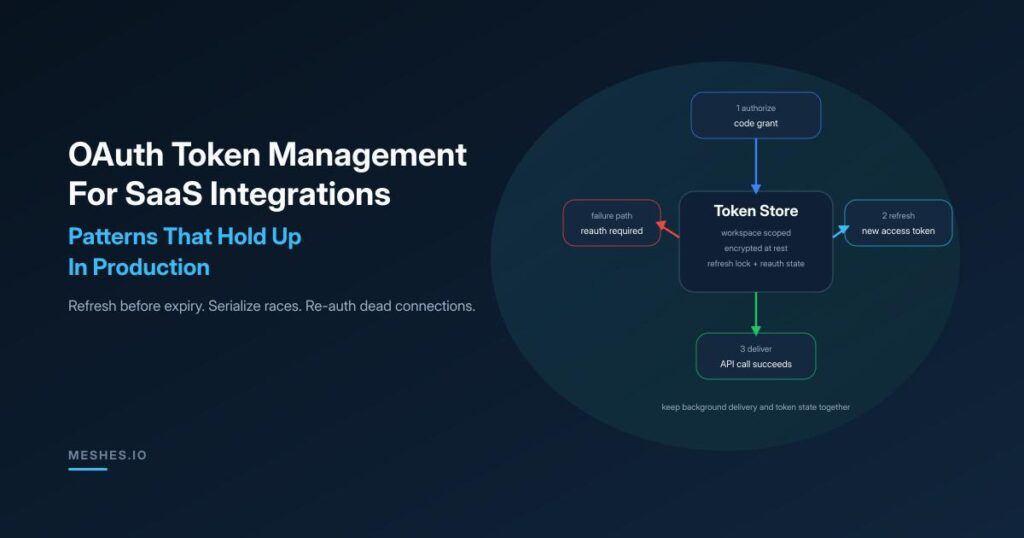 Oauth integration monitoring for token refresh api health synchronization and audit events