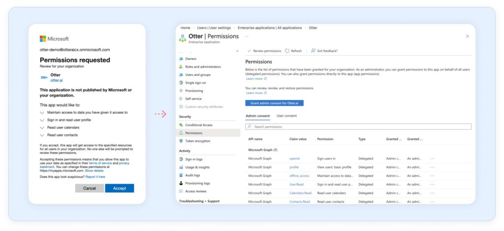 Oauth user authorization and consent flow for a saas application
