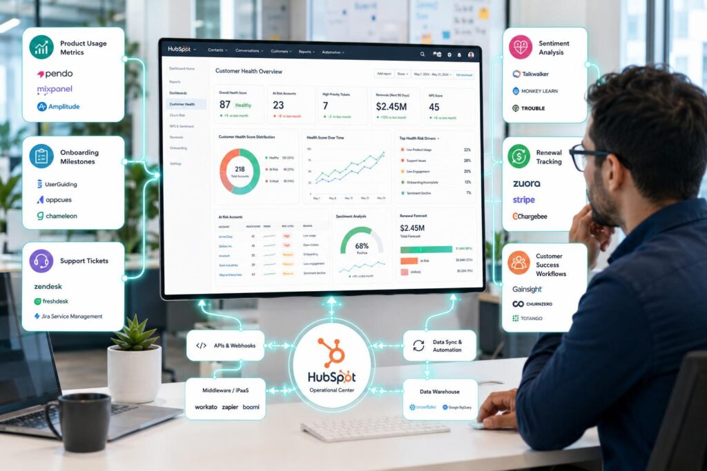 Reverse etl customer health and product usage data displayed in a crm