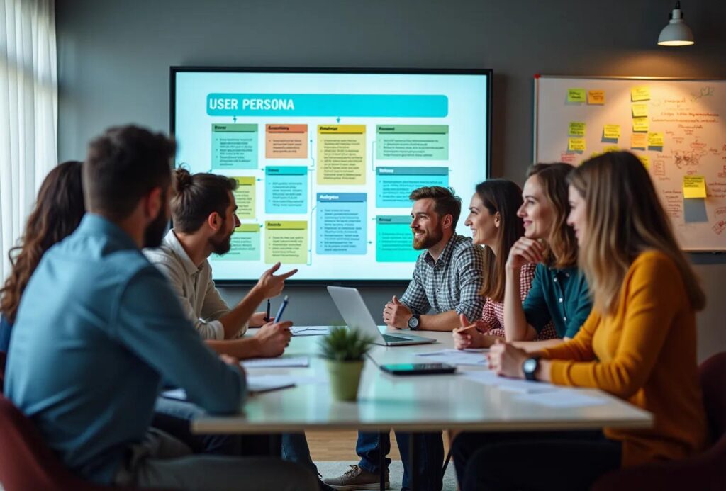 Saas product team defining target customer and business hypothesis for an mvp