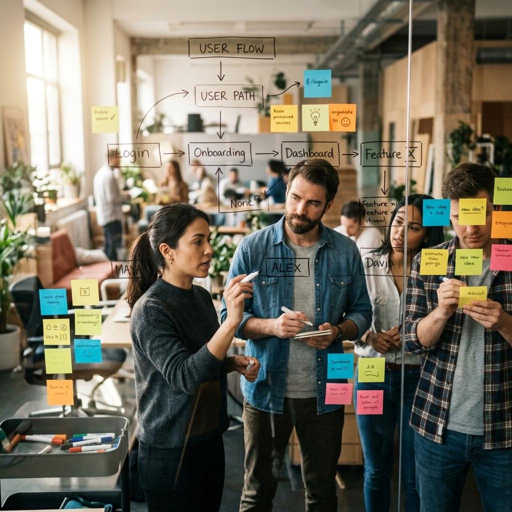 Saas product team mapping core workflows user roles and permissions