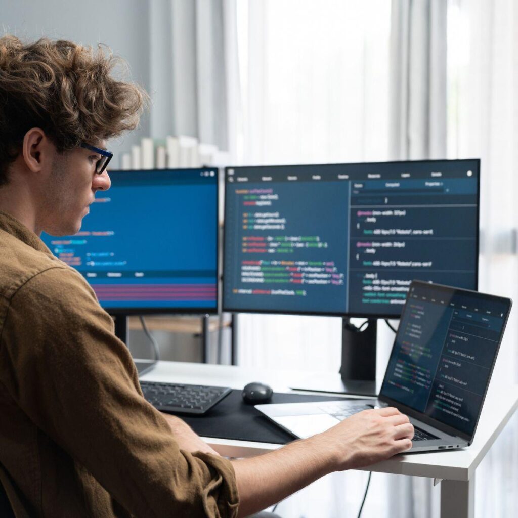 Software developer working on an api for data powered applications