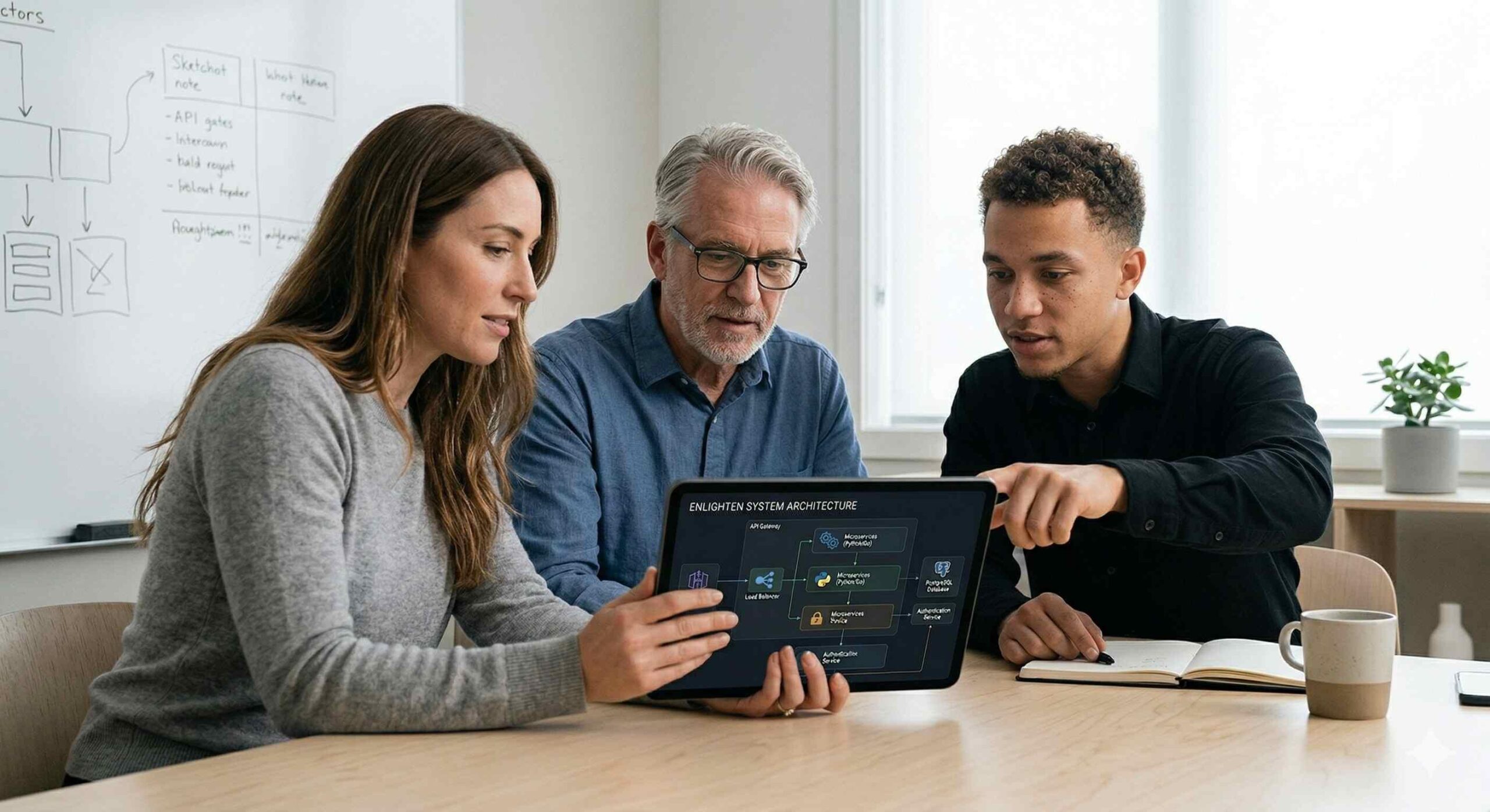 Software development team planning legacy php application modernization