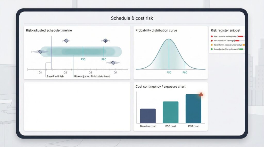 Software estimation range showing optimistic likely and pessimistic effort scenarios
