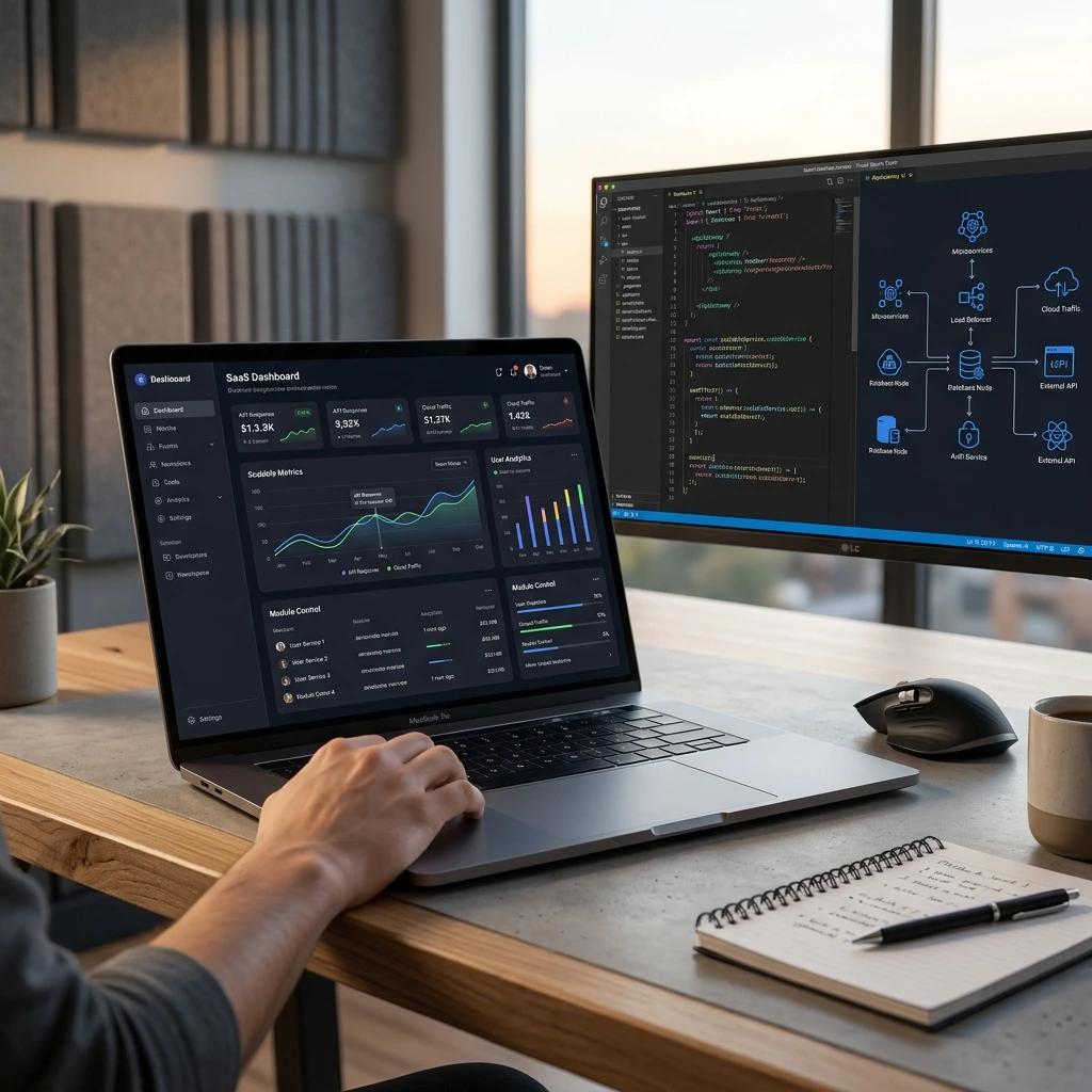 Software professional working on a customer facing web application