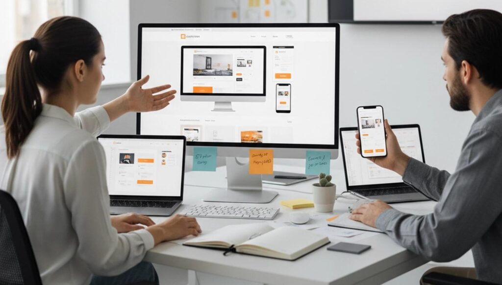Software team comparing mobile app and web app maintenance and lifecycle requirements