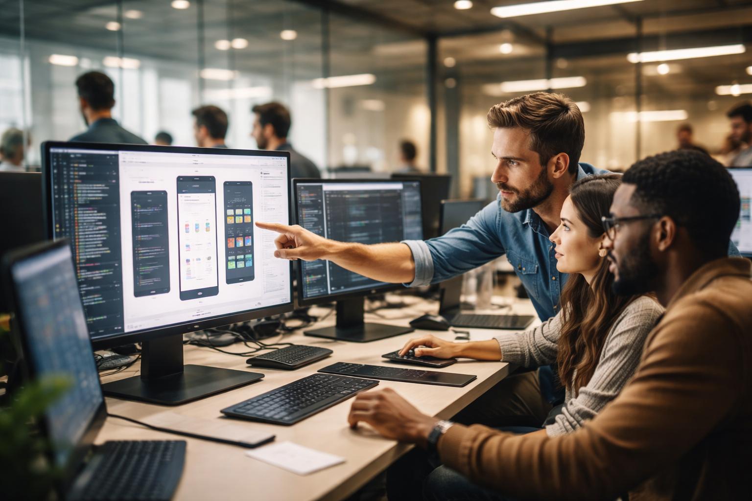 Software team managing mobile app maintenance and post launch support