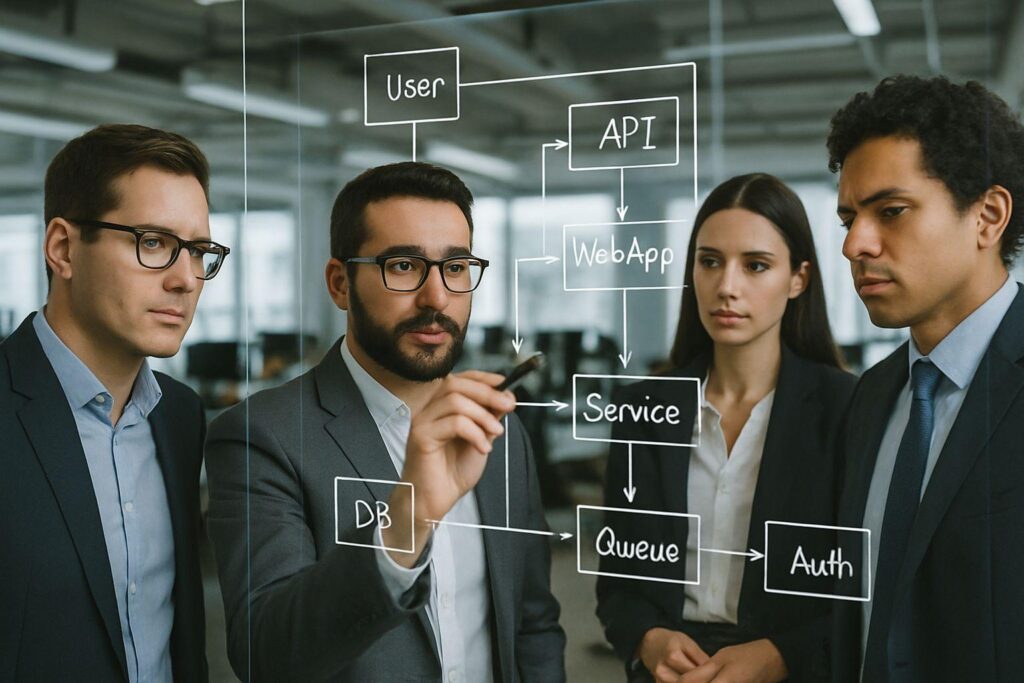 Technology team assessing legacy application business criticality and technical risk